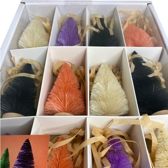 Novogratz Halloween Bottle Brush Trees 12 and 4 Pack New In Box - Picture 3 of 13